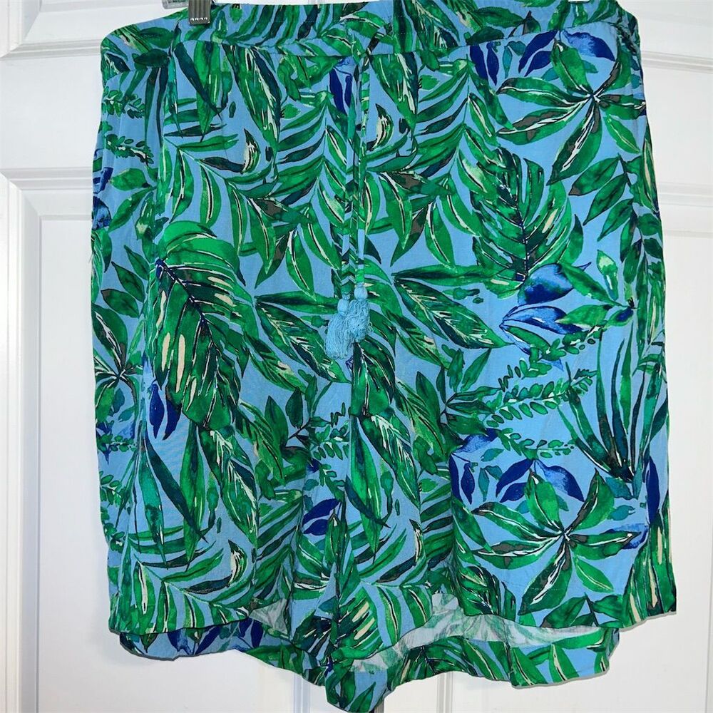 J. Jill Women's 2XL Tropical Palm Print Shorts Multicolor Summer